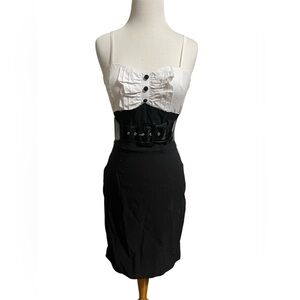 NWT - Body Central Black and White Office Siren Dress - Deadstock